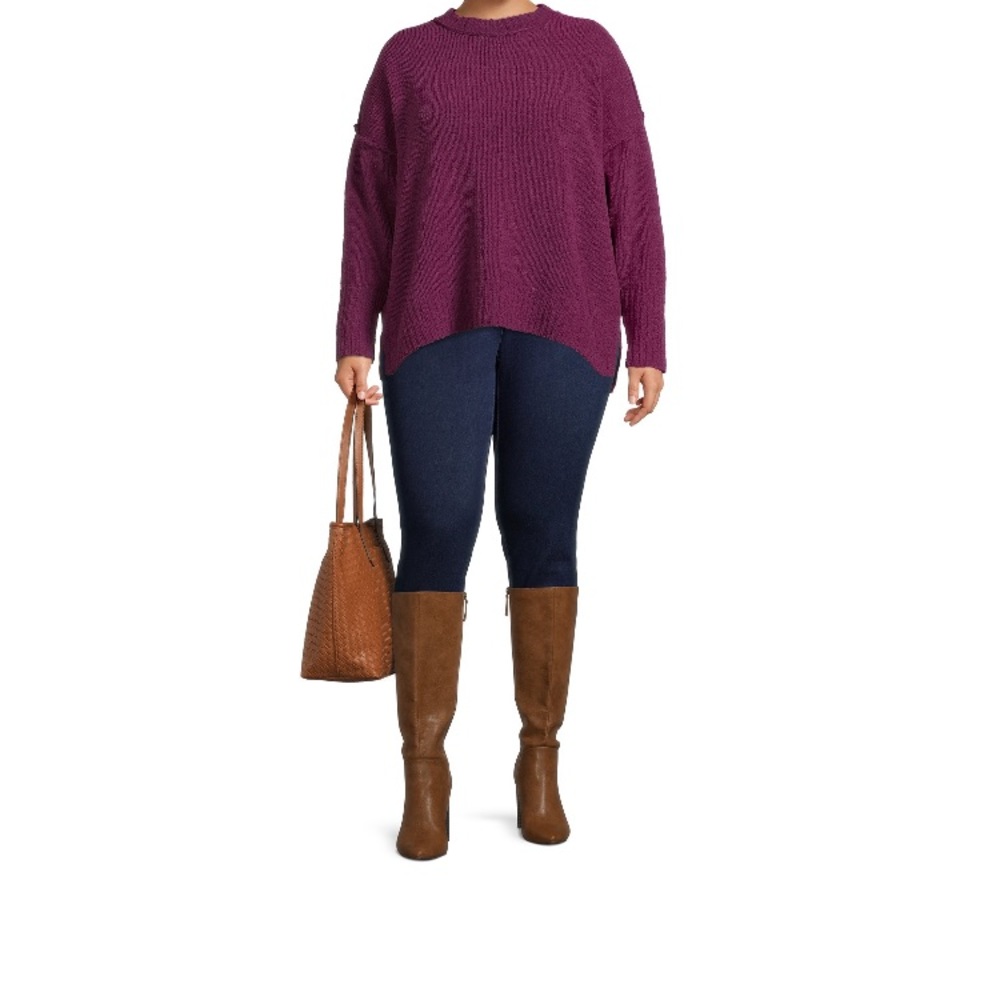 Terra & Sky Women’s Plus Size Chenille Crewneck Sweater